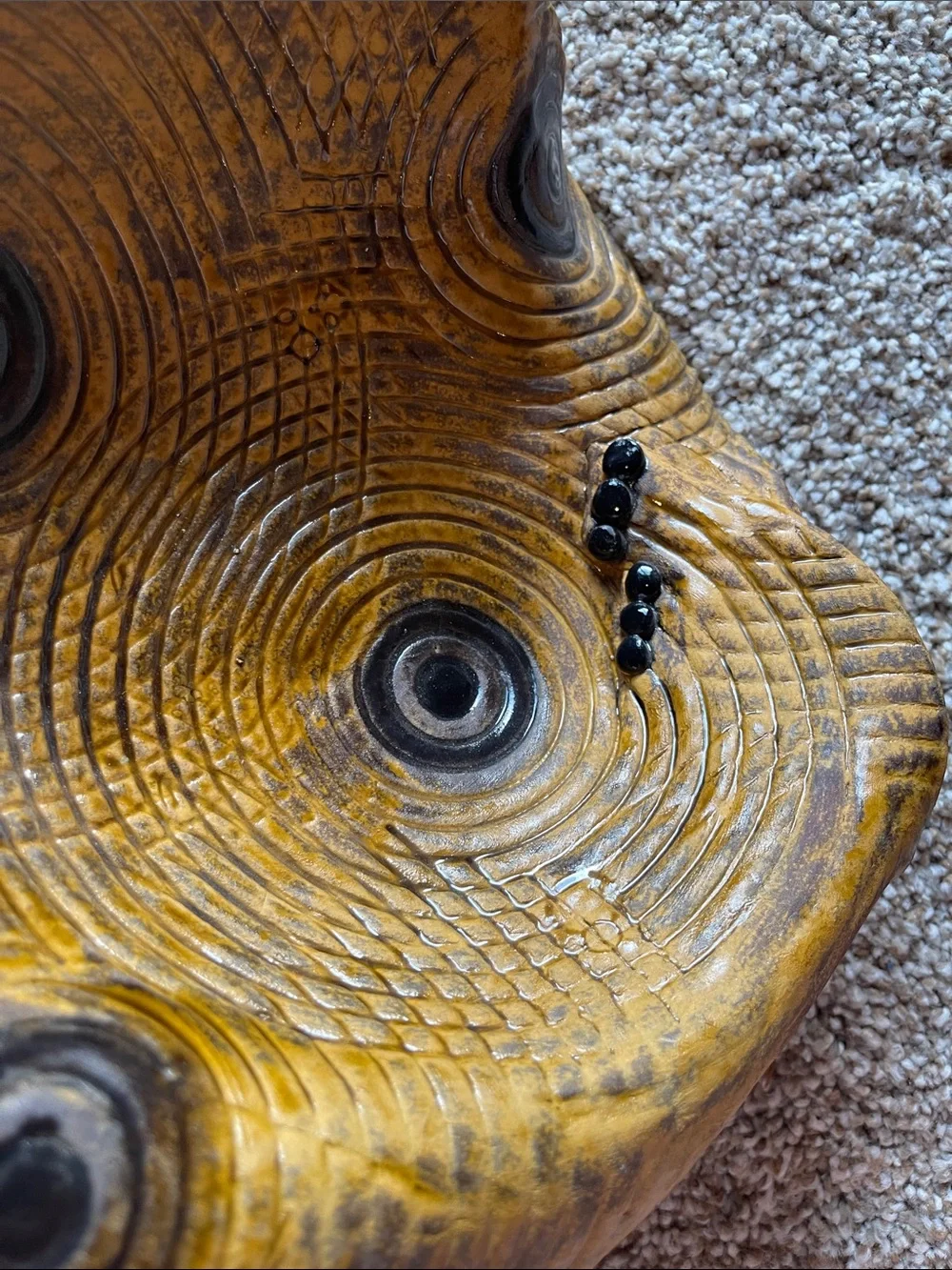 Handmade Pottery - Catchall Bowl - Rustic Yellow-Brown Accent